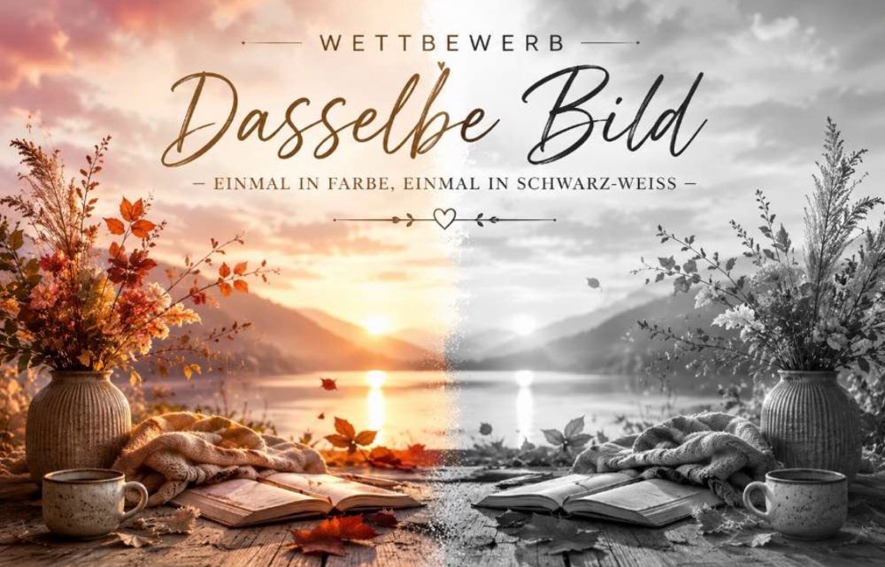 51. KI Wettbewerb das selbe Bild in Farbe und Schwarzweiß Banner