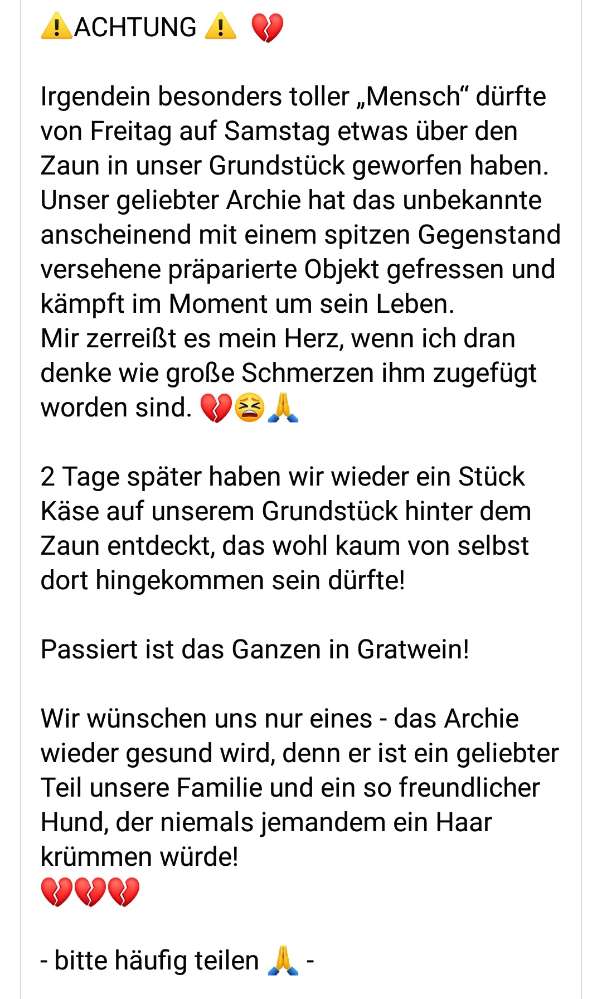 Giftköder-Achtung Giftköderwarnung ind Gratwein-Profilbild