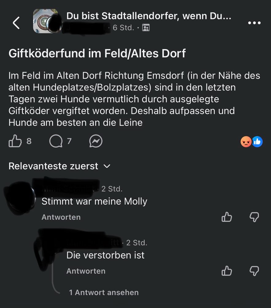 Giftköder-Giftköder im Feld im Alten Dorf Richtung Emsdorf-Profilbild