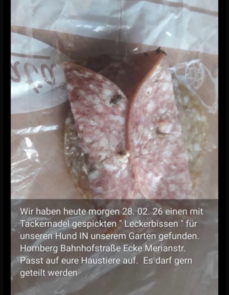 Giftköder-Tackernadeln in Wurst-Profilbild