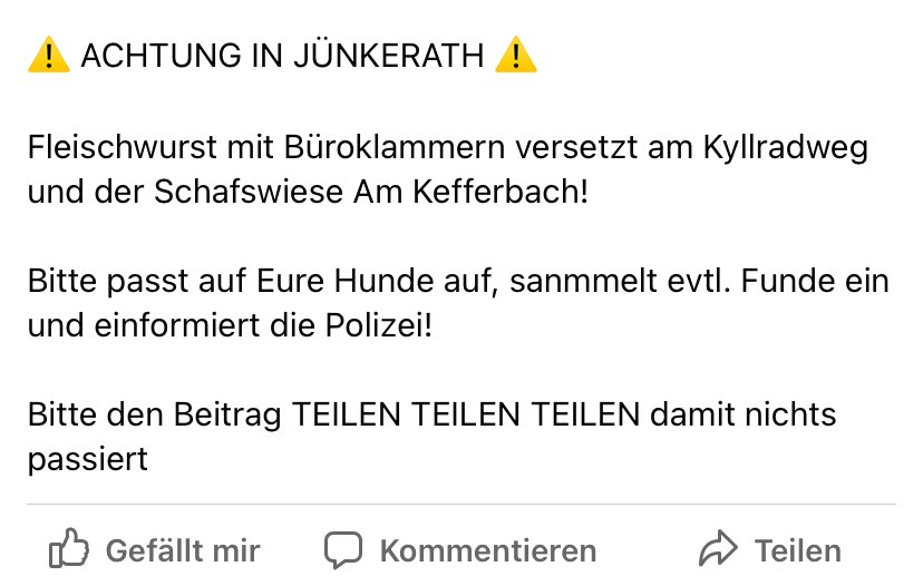 Giftköder-Fleischwurst mit Büroklammern-Profilbild