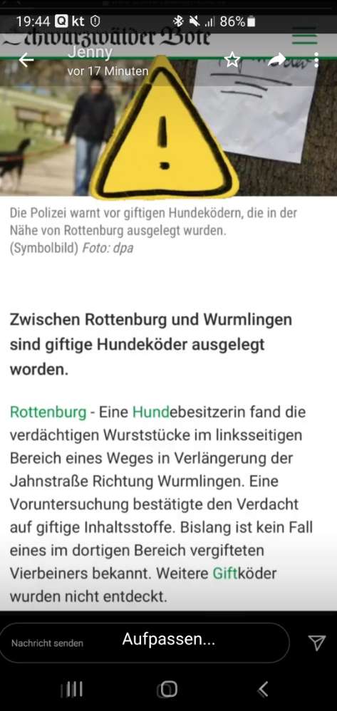 Giftköder-Giftköder zw. Rottenburg und Wurmlingen-Profilbild