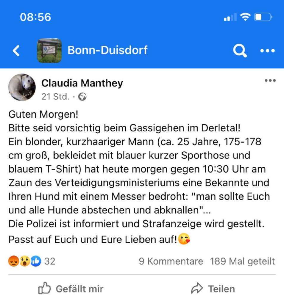 Giftköder-Mann Bedrohung Hundebesitzer mit Messer-Profilbild