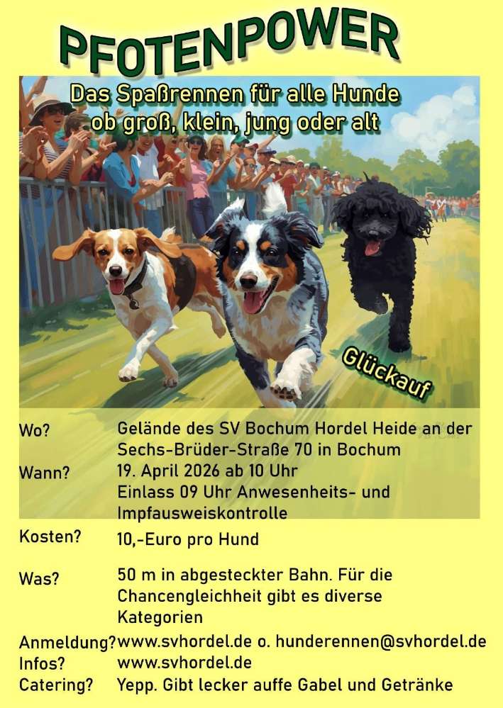 Hundetreffen-Pfotenpower Hunderennen am 19.04.2026 im AgiTreff Ruhr SV OG Bochum Hordel Heide e.V.-Profilbild