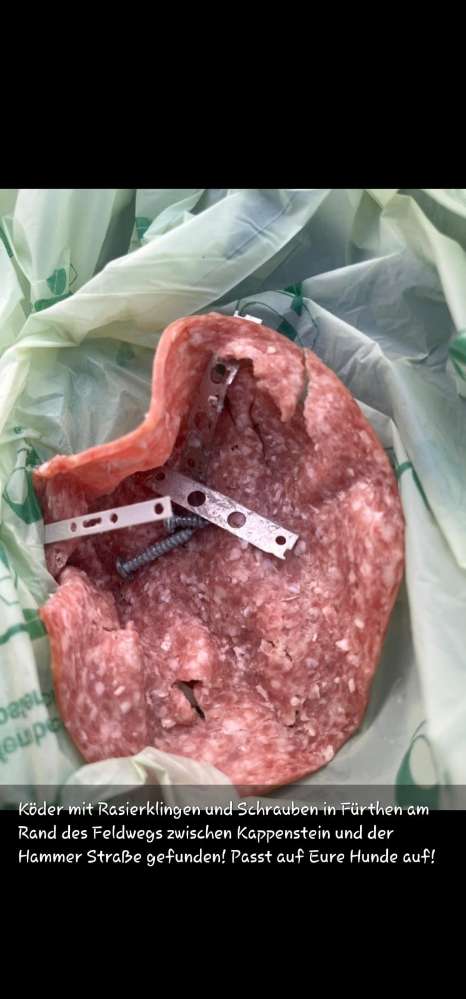 Giftköder-Wurst mit Klingen und Schrauben-Profilbild