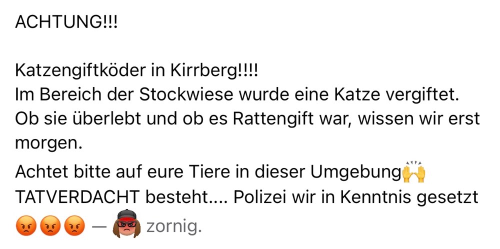 Giftköder-Katzengiftköder im Bereich Stockwiese-Profilbild