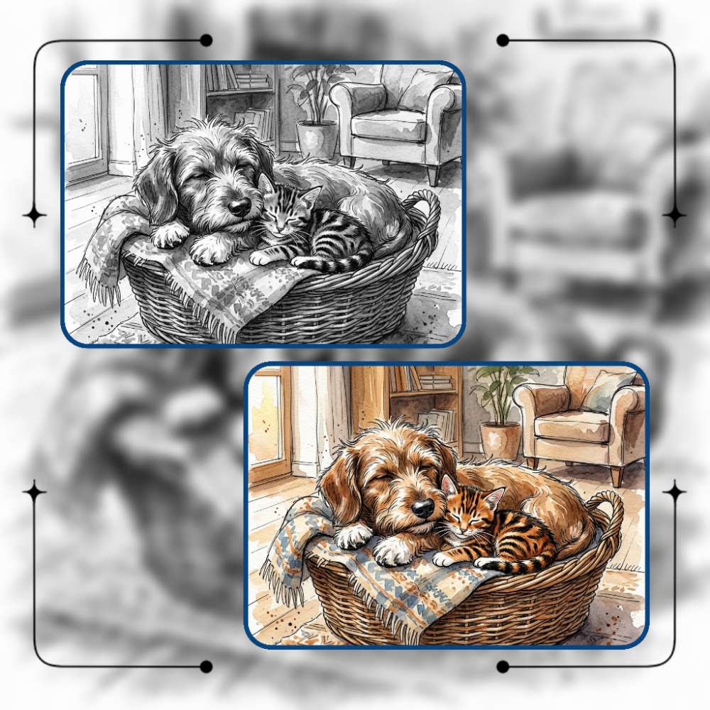 28. KI-Wettbewerb "Das selbe Bild in Farbe und Schwarz-Weiss" Banner