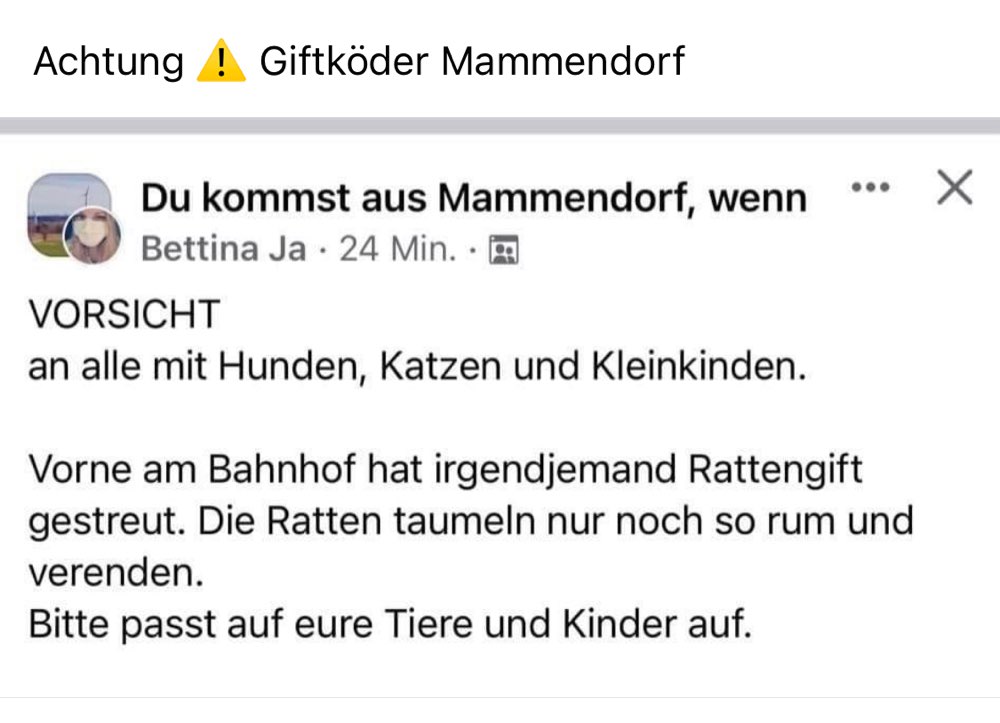 Giftköder-Rattengift am Bahnhof-Profilbild