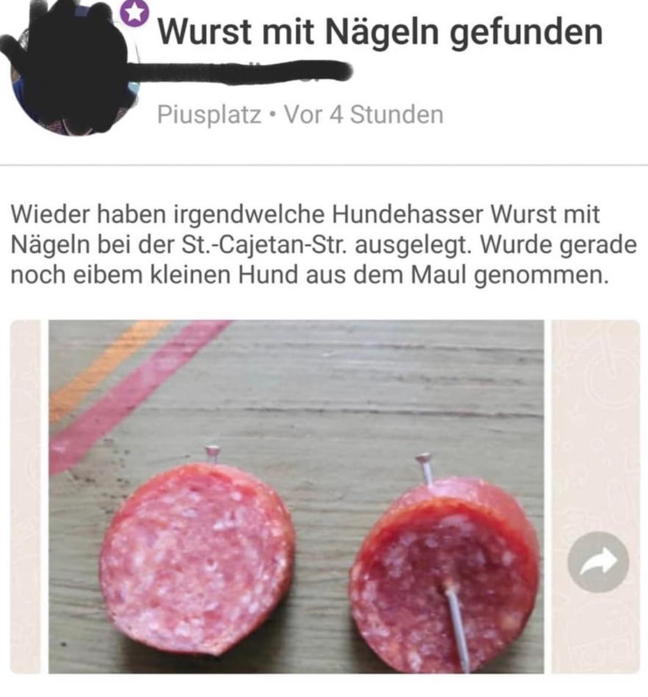 Giftköder-Wurst mit Nägeln-Profilbild