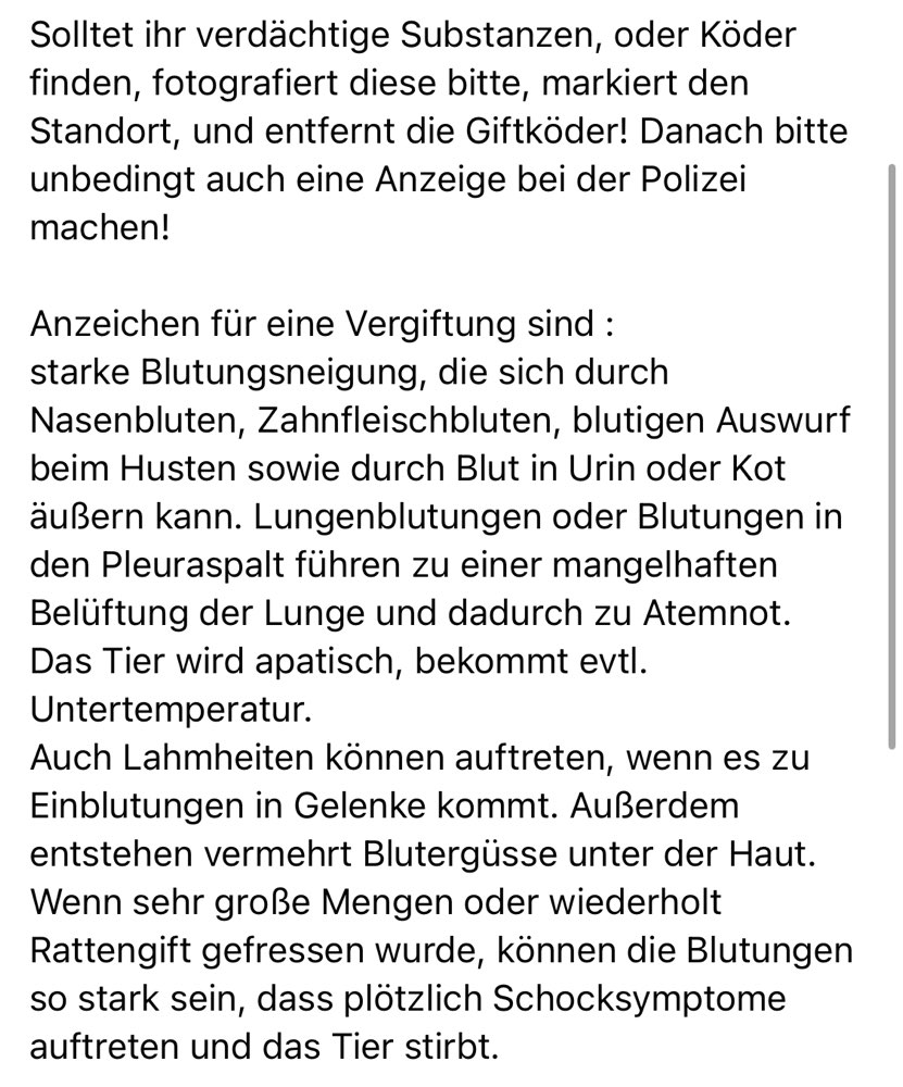 Giftköder-Vermutlich ausgelegtes Gift im Blumenviertel-Profilbild