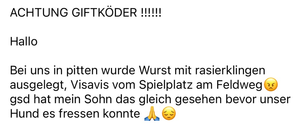 Giftköder-Wurst mit Rasierklingen-Profilbild