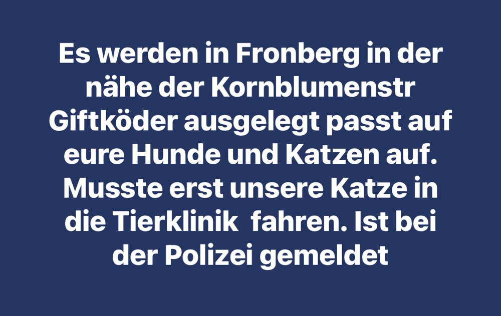 Giftköder-Giftköder nahe der Kornblumenstraße-Profilbild