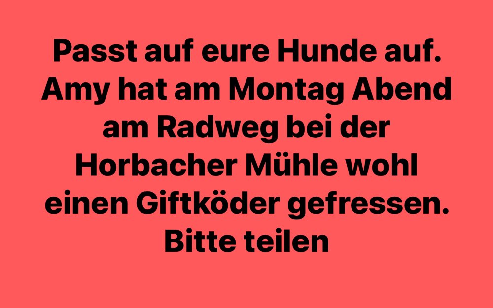 Giftköder-Giftköder am Radweg bei der Horbacher Mühle-Profilbild