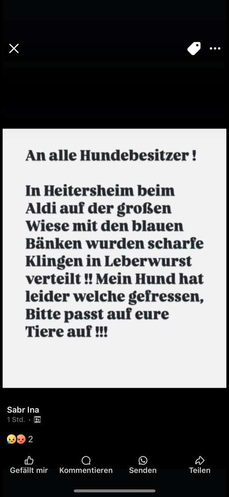 Giftköder-Wurst mit Messerklingen -Profilbild