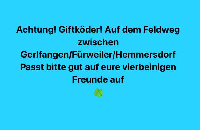 Giftköder-Giftköder auf Feldweg-Profilbild