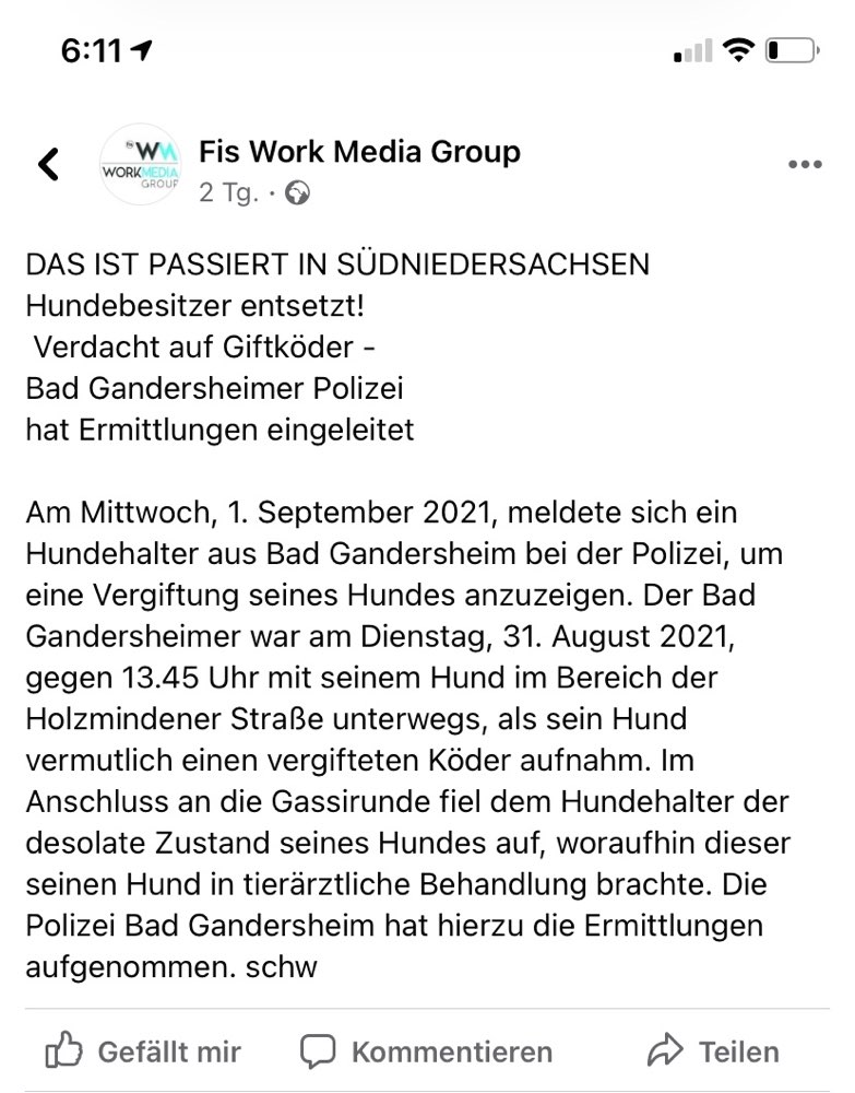 Giftköder-Vergifteter Hund - Polizei ermittelt-Profilbild