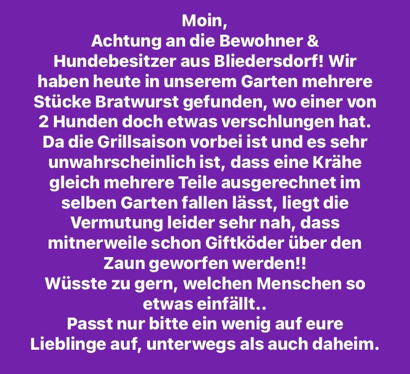 Giftköder-Bratwürste in Garten gelegt-Profilbild