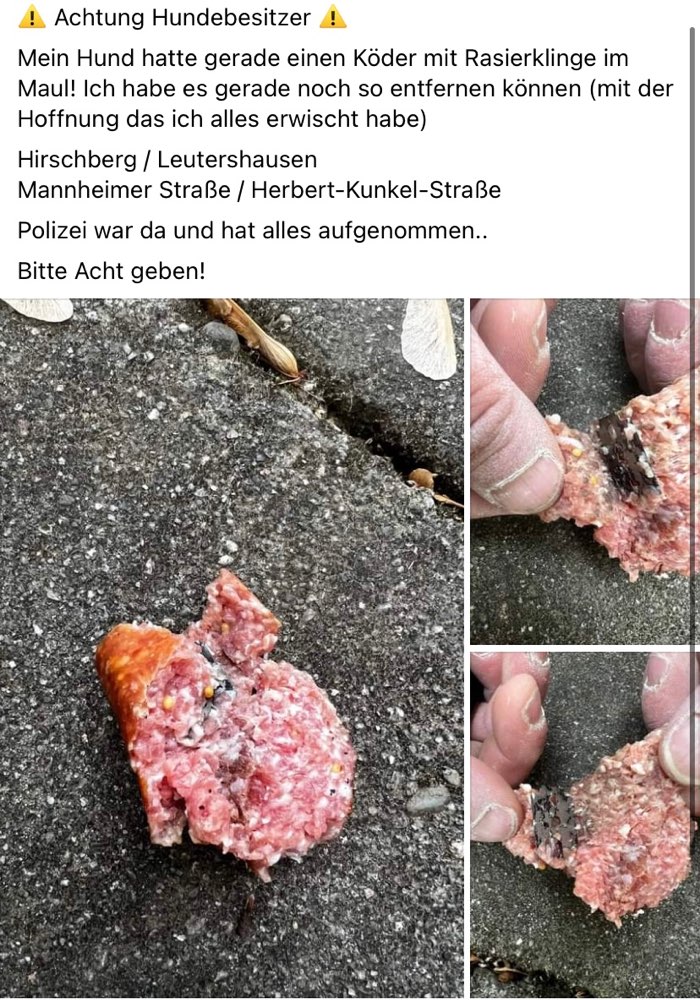 Giftköder-Rasierklingen in Fleisch-Profilbild