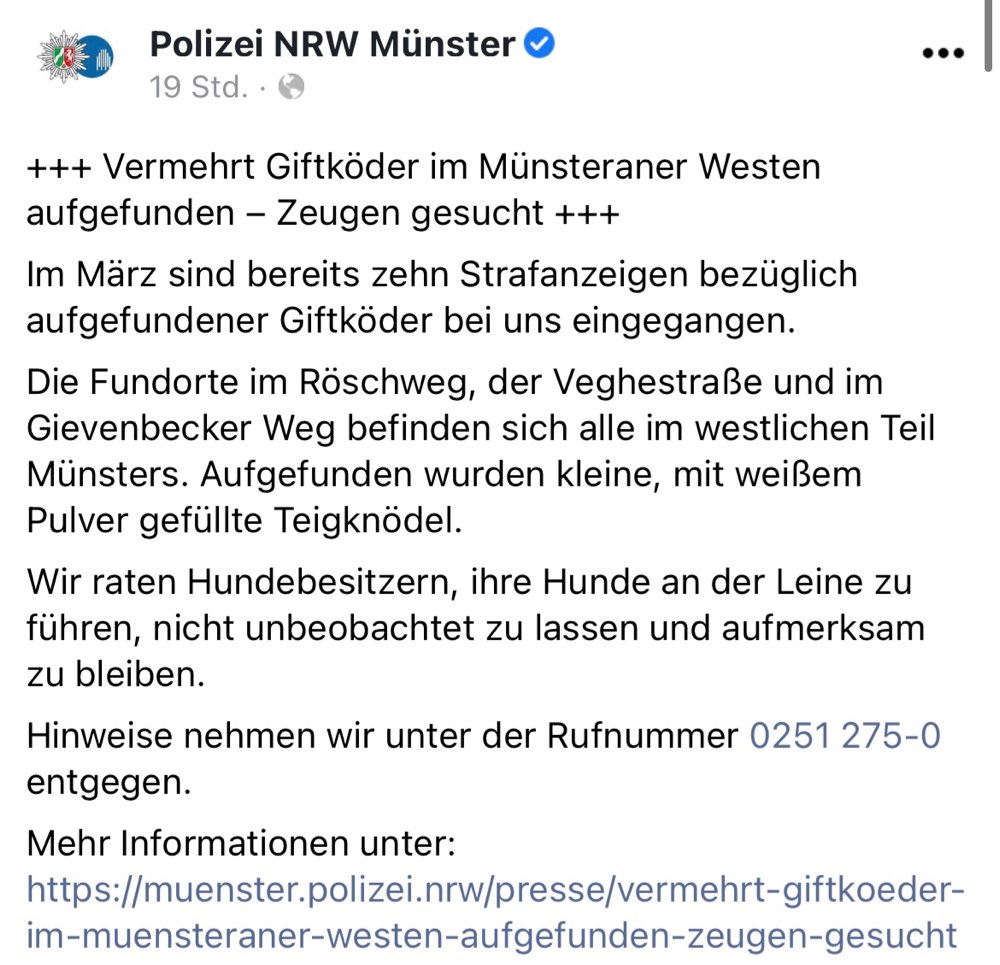 Giftköder-Polizei warnt vor Giftköder.-Profilbild