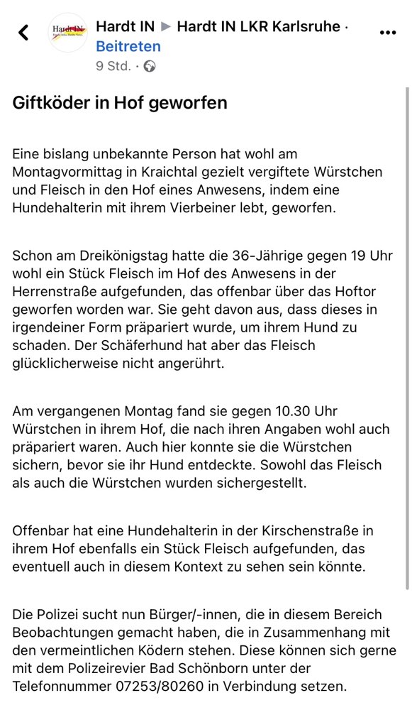 Giftköder-Giftköder in Hof geworfen-Profilbild