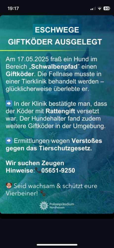Giftköder-Warnung! Giftköder-Profilbild