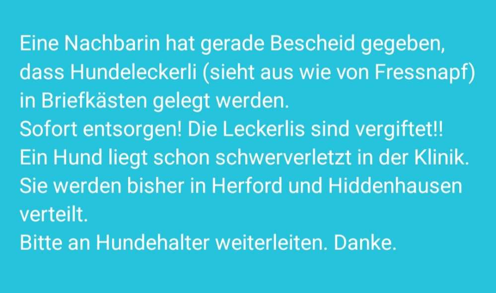 Giftköder-Vergiftete Leckerlis-Profilbild