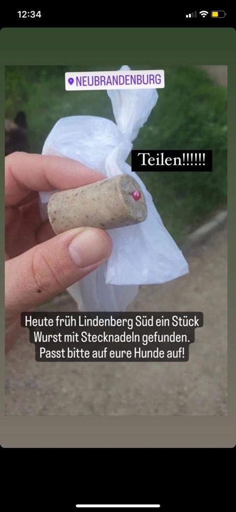 Giftköder-Wurst mit Stecknadeln-Profilbild