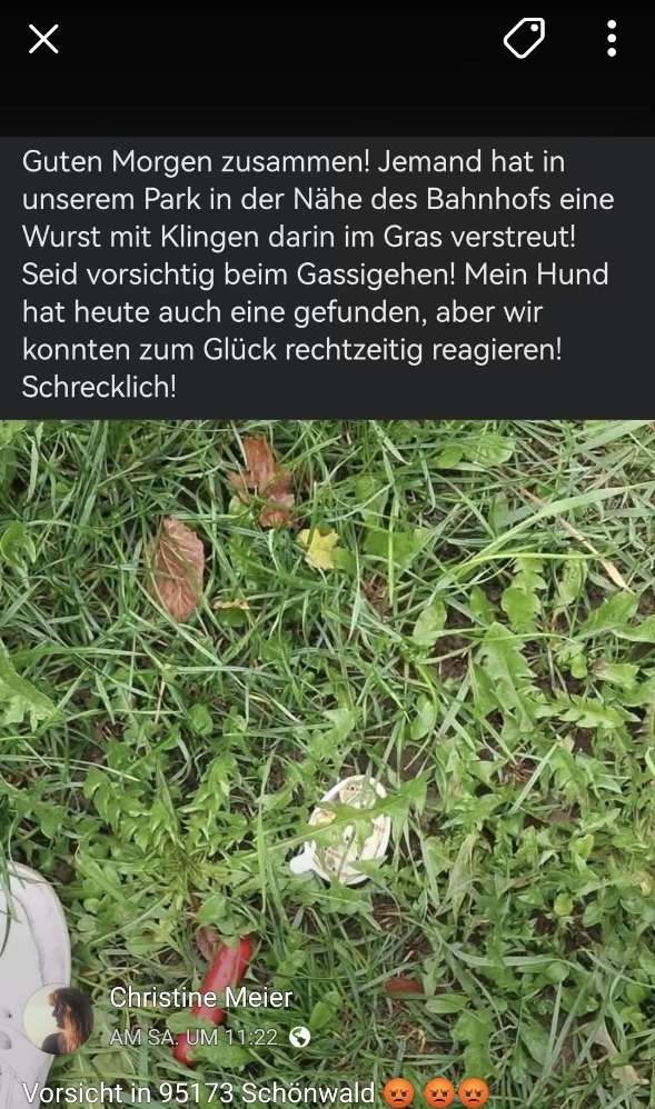 Giftköder-Wurst mit Klingen-Profilbild