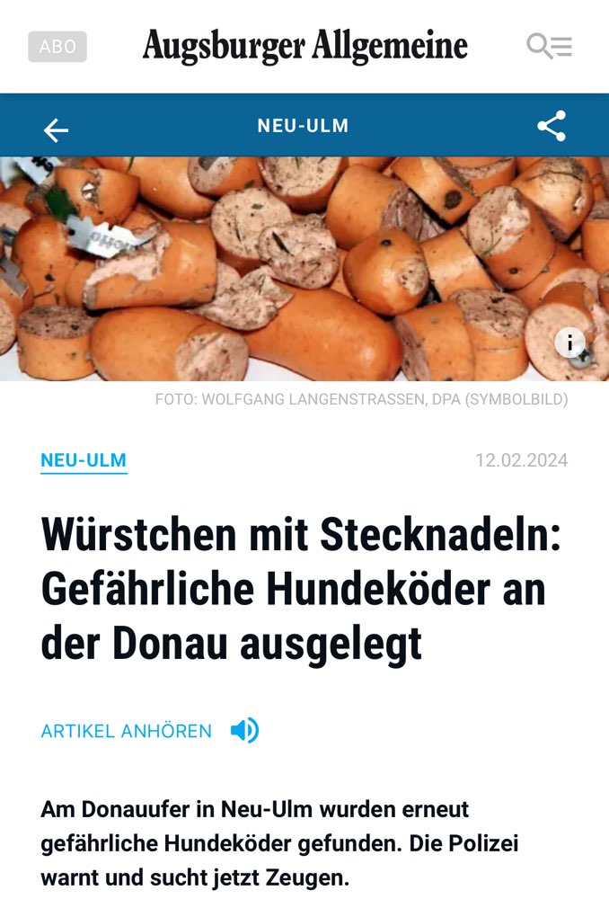 Giftköder-Wurst mit Stecknadeln-Profilbild