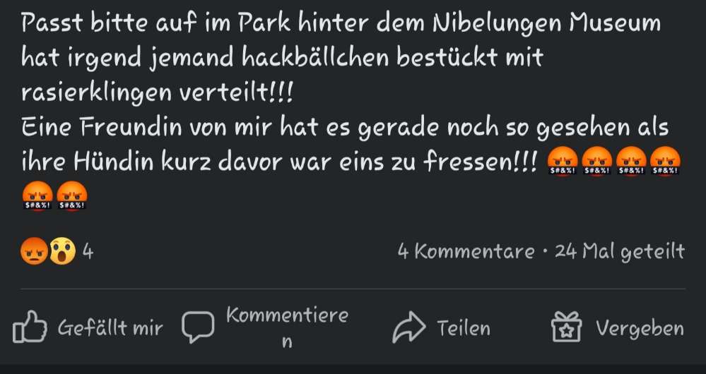 Giftköder-Hackbällchen mit Rasierklingen-Profilbild