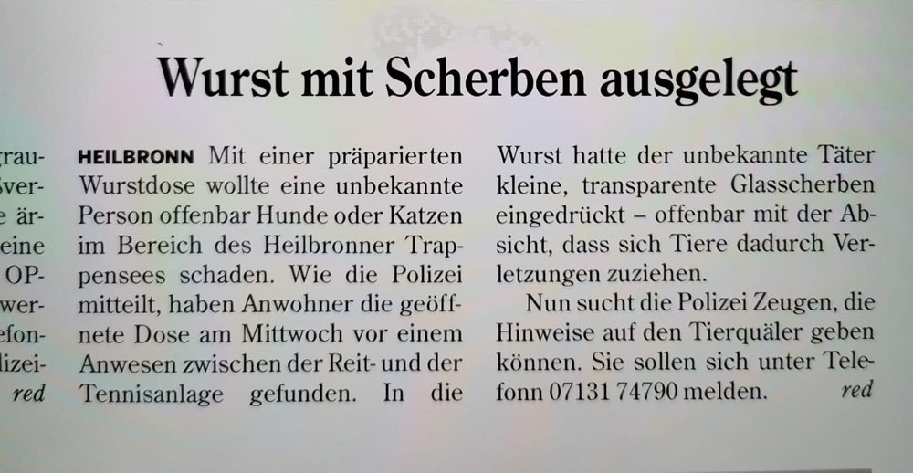 Giftköder-Wurst mit Scherben ausgelegt-Profilbild