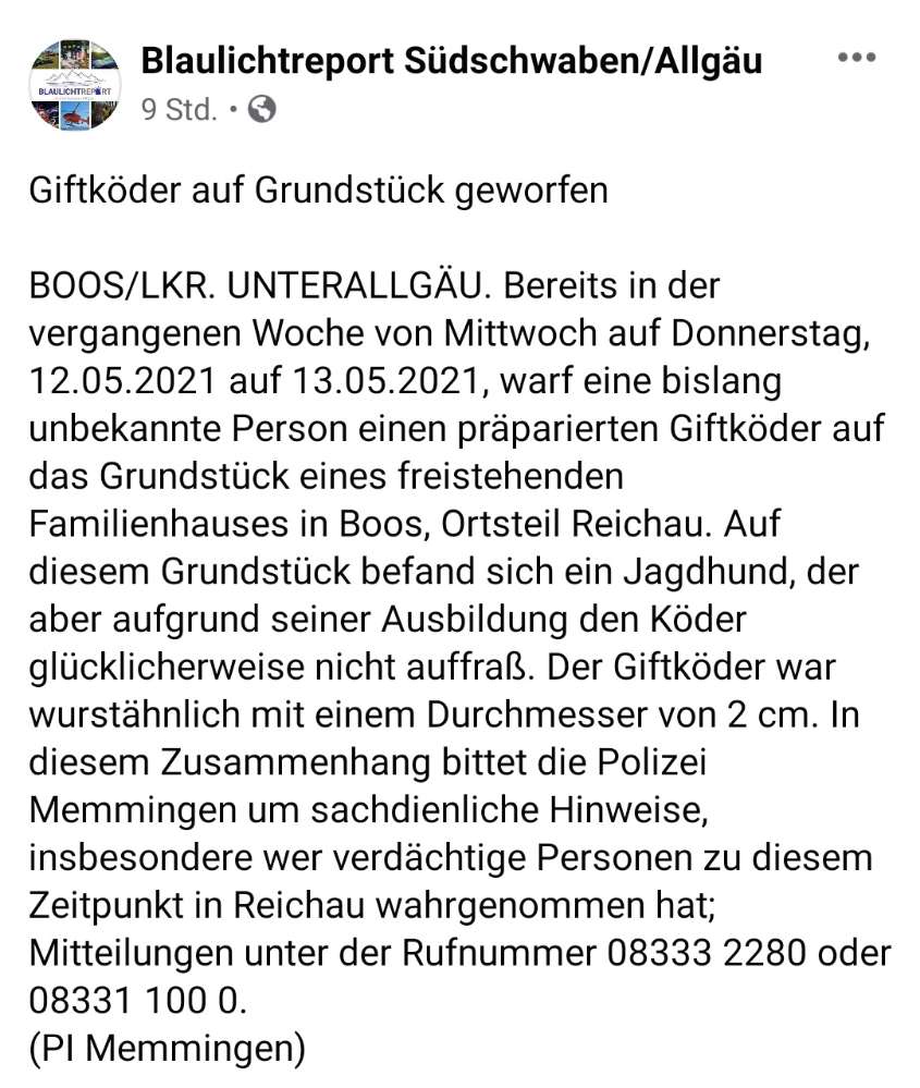 Giftköder-Giftköder in Boos/LKR Unterallgäu-Profilbild