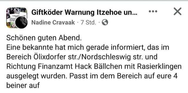 Giftköder-Hackbälle mit Rasierklingen-Profilbild