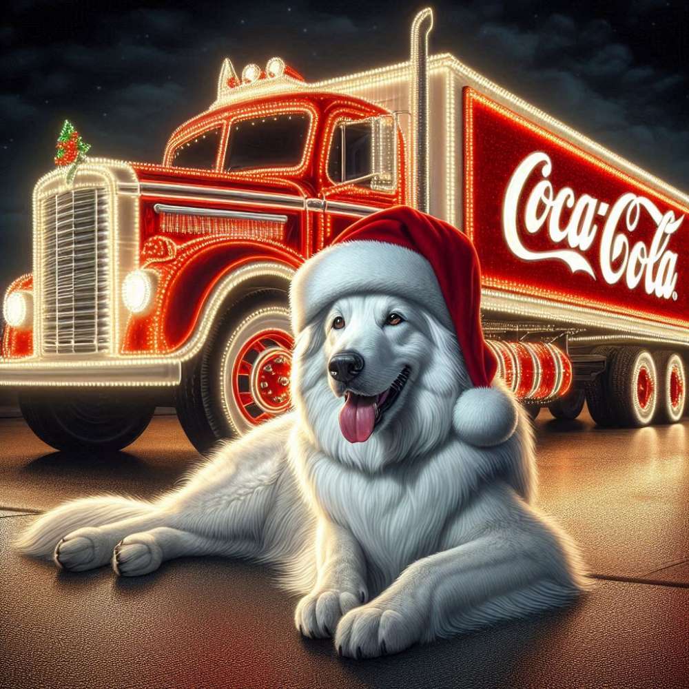 40.KI Challenge Dein Hund mit dem Coca Cola Weihnachtstruck Banner