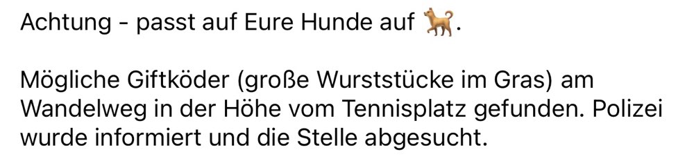 Giftköder-Mögliche Giftköder auf dem Wandelweg-Profilbild